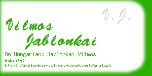 vilmos jablonkai business card